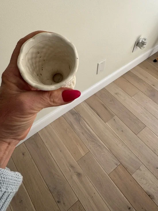 Cream Hobnail Ceramic Bud Vase - Decorative Home Accent - Picture 2 of 6